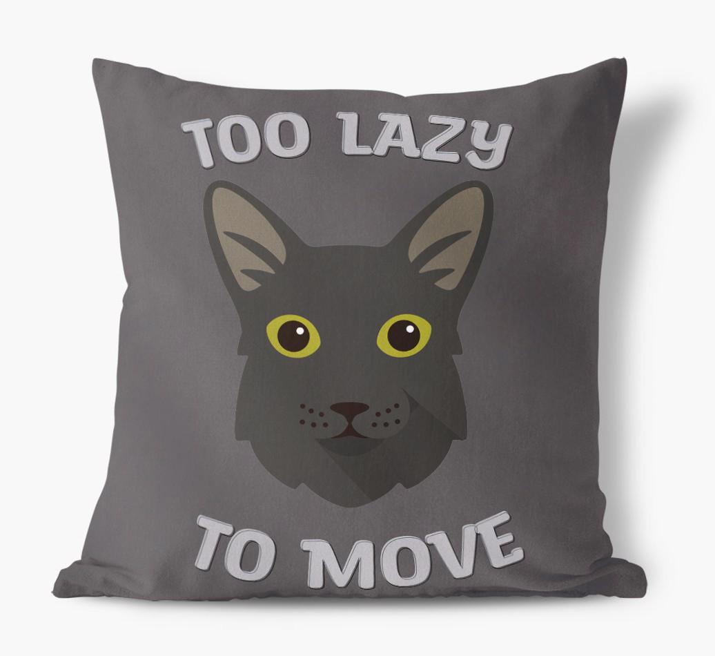 Too Lazy To Move: Personalized {breedCommonName} Canvas Pillow