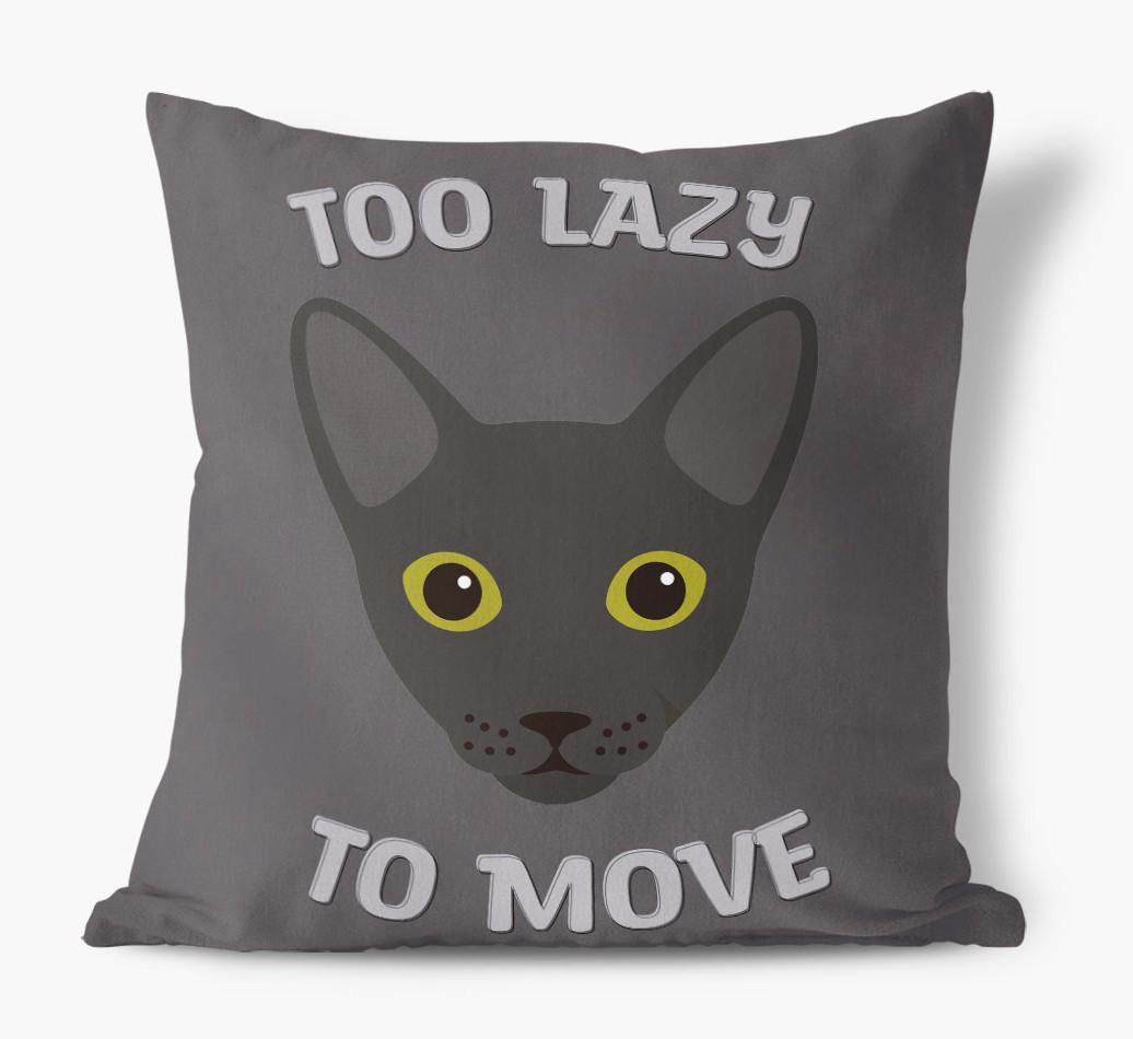 Too Lazy To Move: Personalized {breedCommonName} Canvas Pillow
