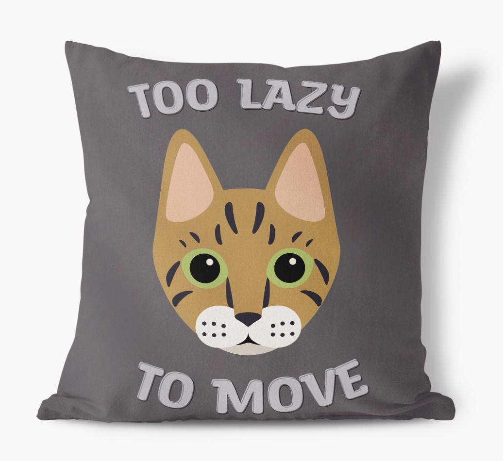 Too Lazy To Move: Personalized {breedCommonName} Canvas Pillow
