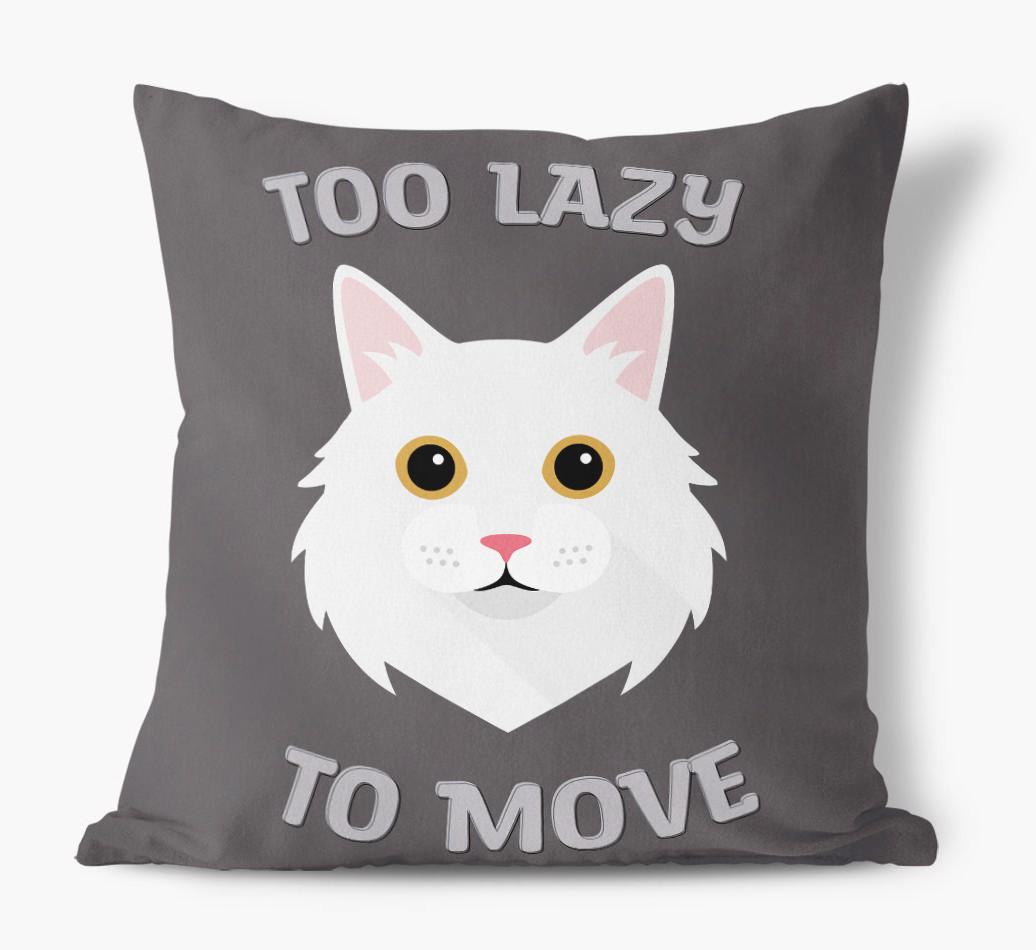 Too Lazy To Move: Personalized {breedCommonName} Canvas Pillow