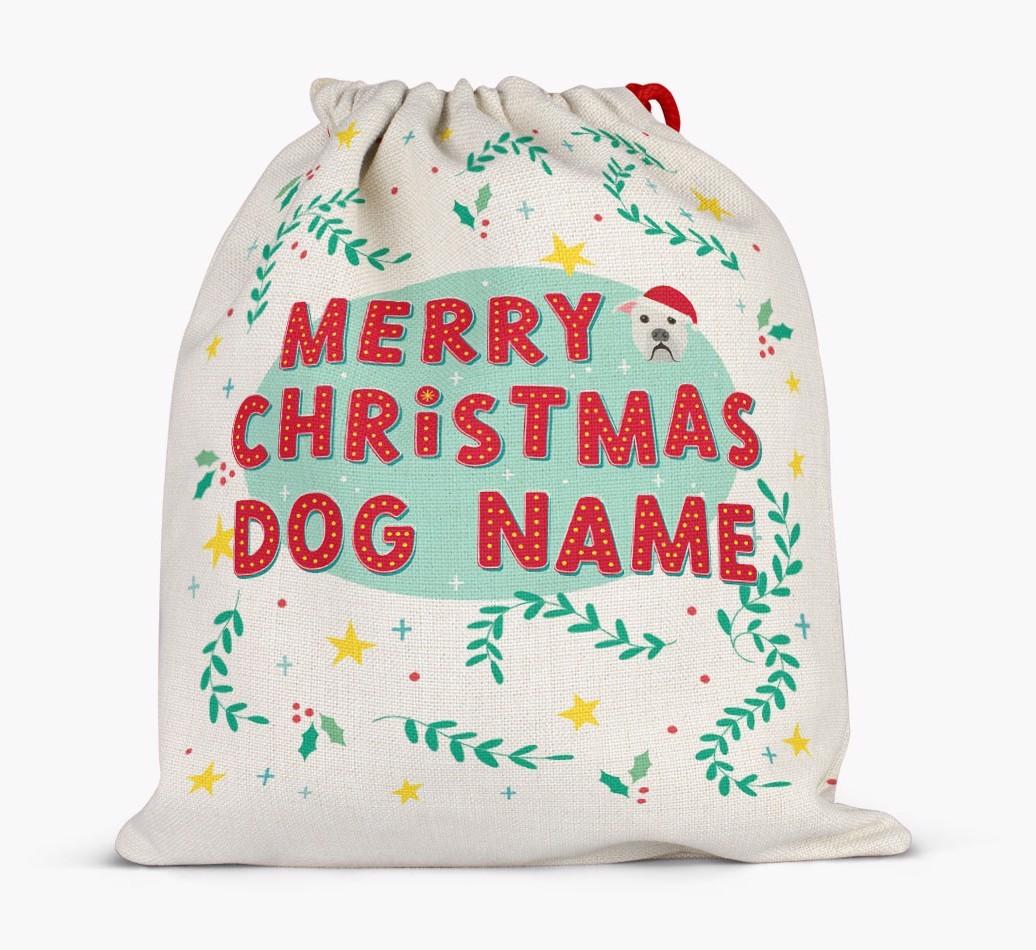 Happy Holidays: Personalized {breedFullName} Santa Sack