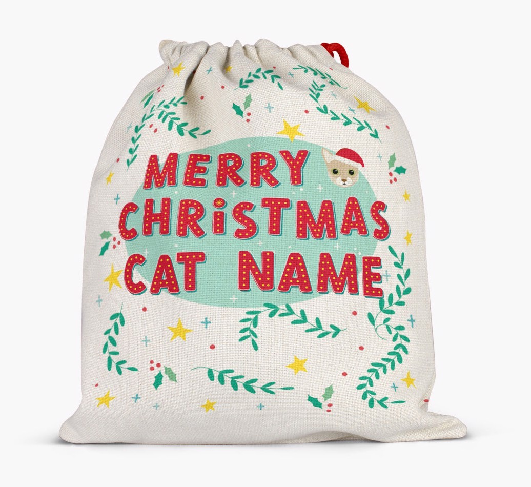 Happy Holidays: Personalized {breedFullName} Santa Sack