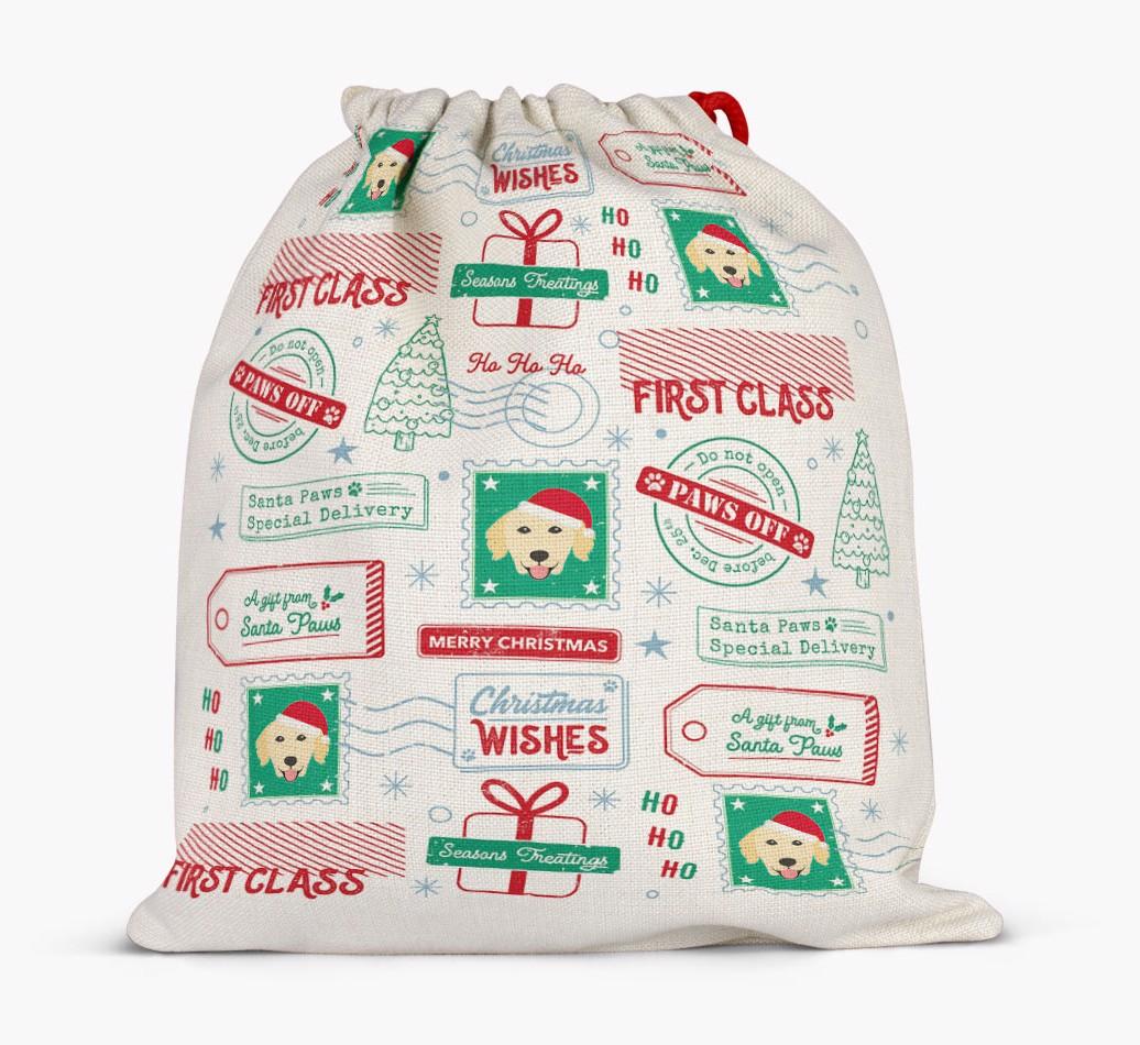 Christmas Rubber Stamps: Personalized {breedFullName} Santa Sack