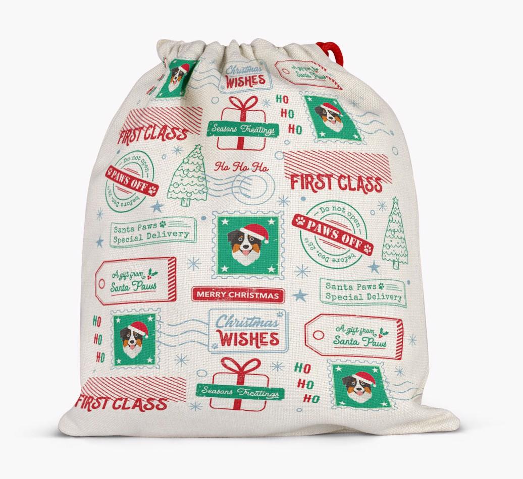 Christmas Rubber Stamps: Personalized {breedFullName} Santa Sack