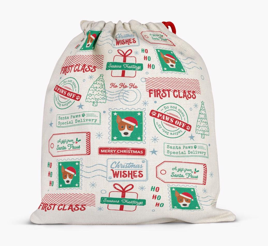 Christmas Rubber Stamps: Personalized {breedFullName} Santa Sack