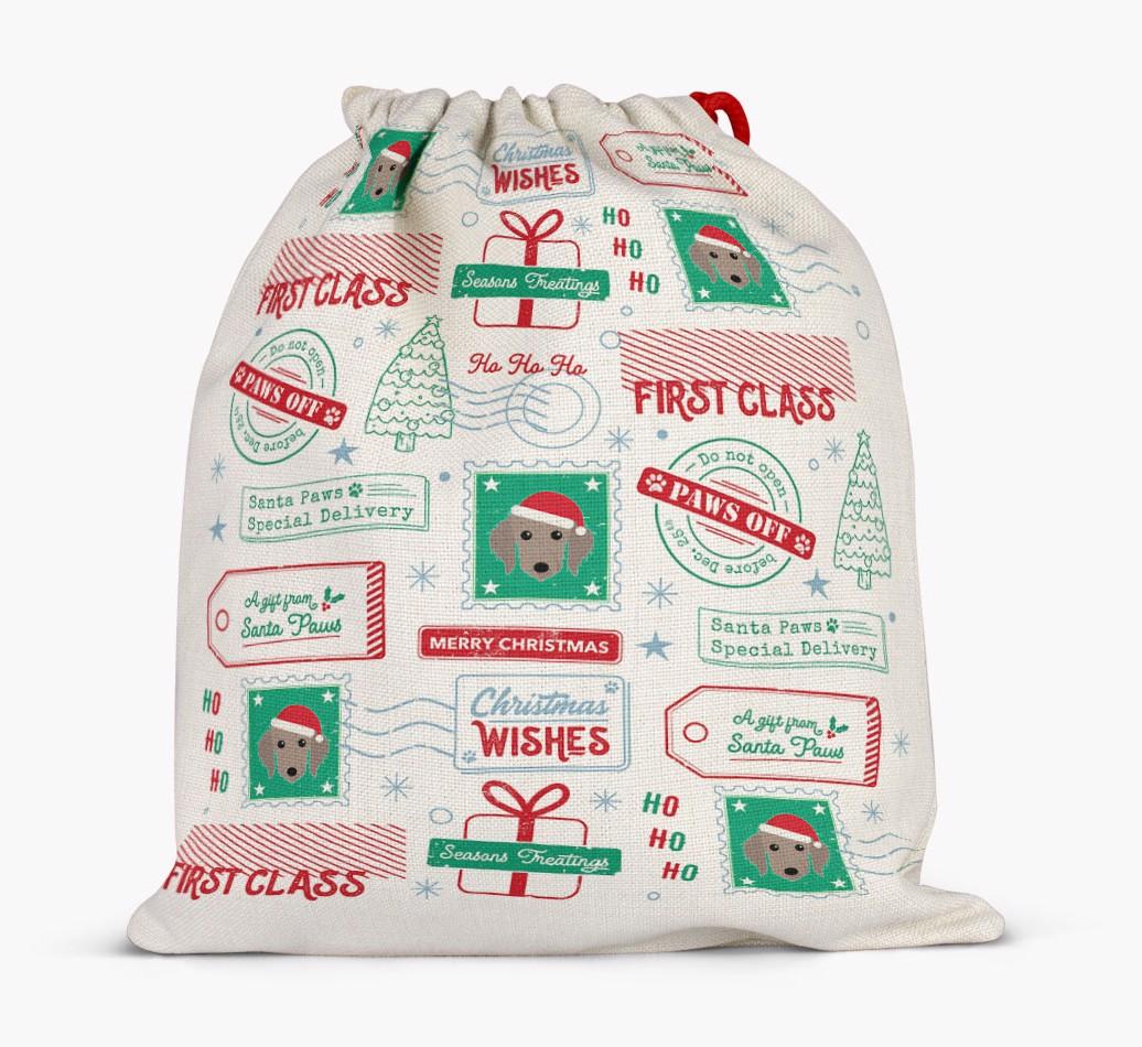 Christmas Rubber Stamps: Personalized {breedFullName} Santa Sack