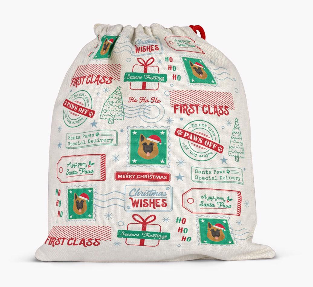 Christmas Rubber Stamps: Personalized {breedFullName} Santa Sack