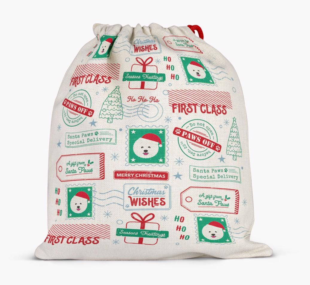 Christmas Rubber Stamps: Personalized {breedFullName} Santa Sack