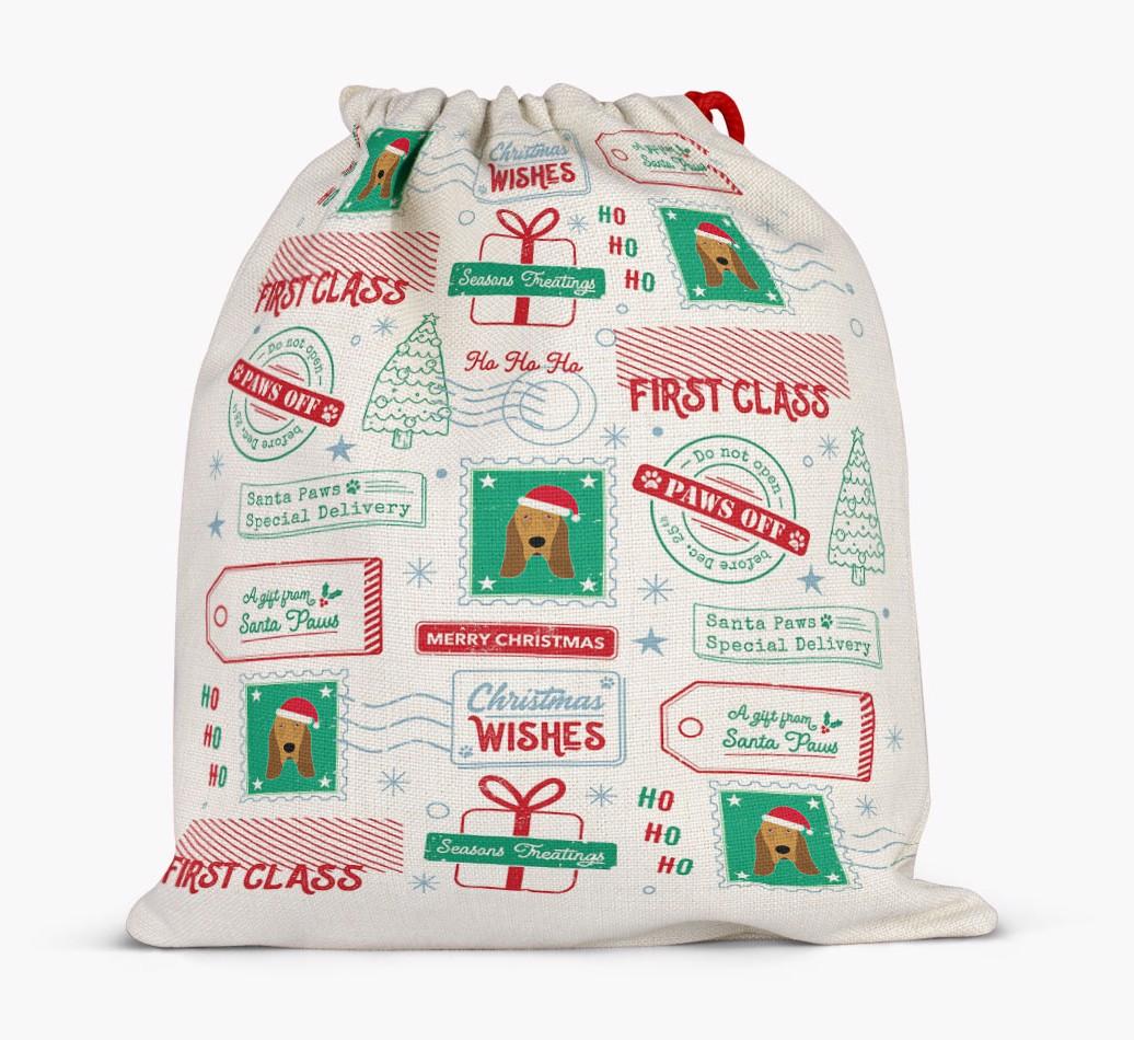 Christmas Rubber Stamps: Personalized {breedFullName} Santa Sack