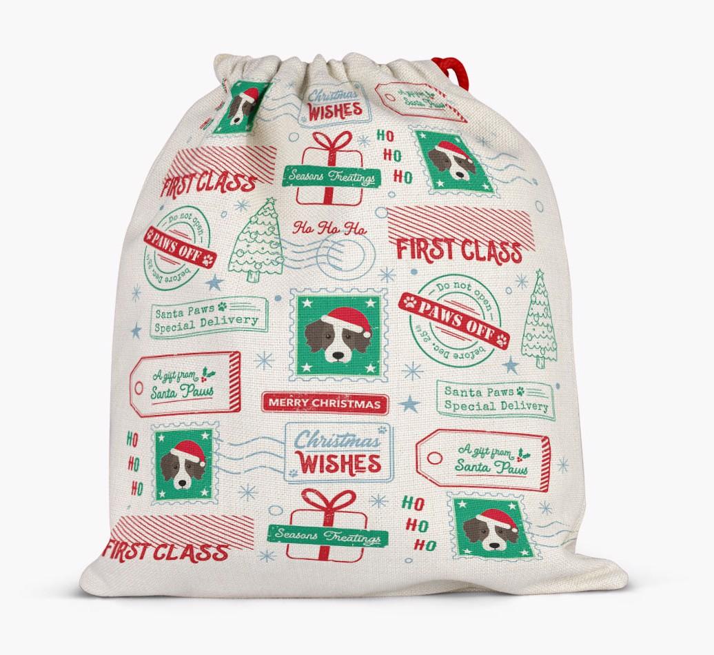 Christmas Rubber Stamps: Personalized {breedFullName} Santa Sack