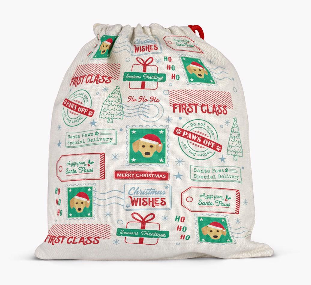 Christmas Rubber Stamps: Personalized {breedFullName} Santa Sack