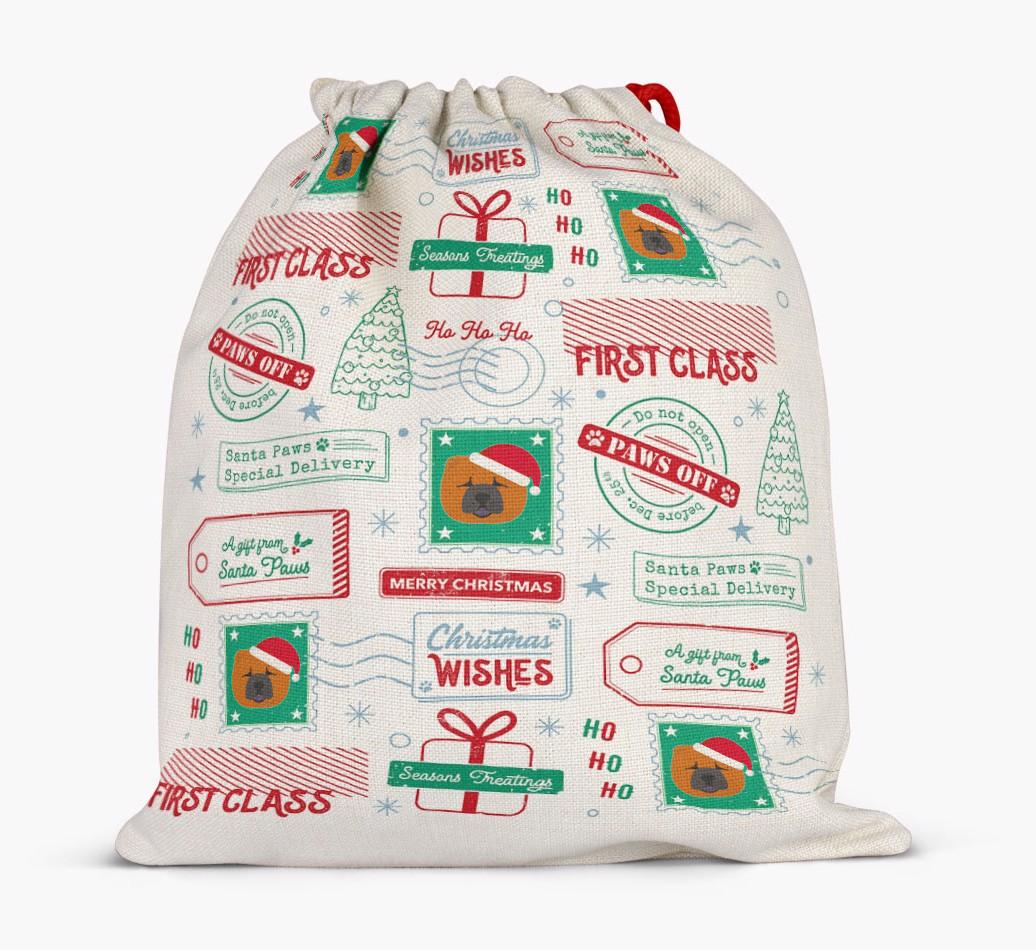 Christmas Rubber Stamps: Personalized {breedFullName} Santa Sack