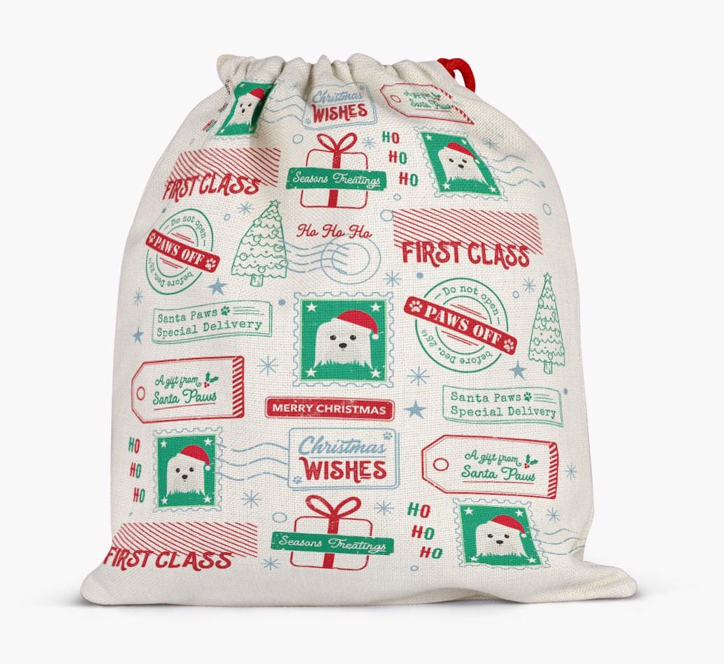 Christmas Rubber Stamps: Personalized {breedFullName} Santa Sack