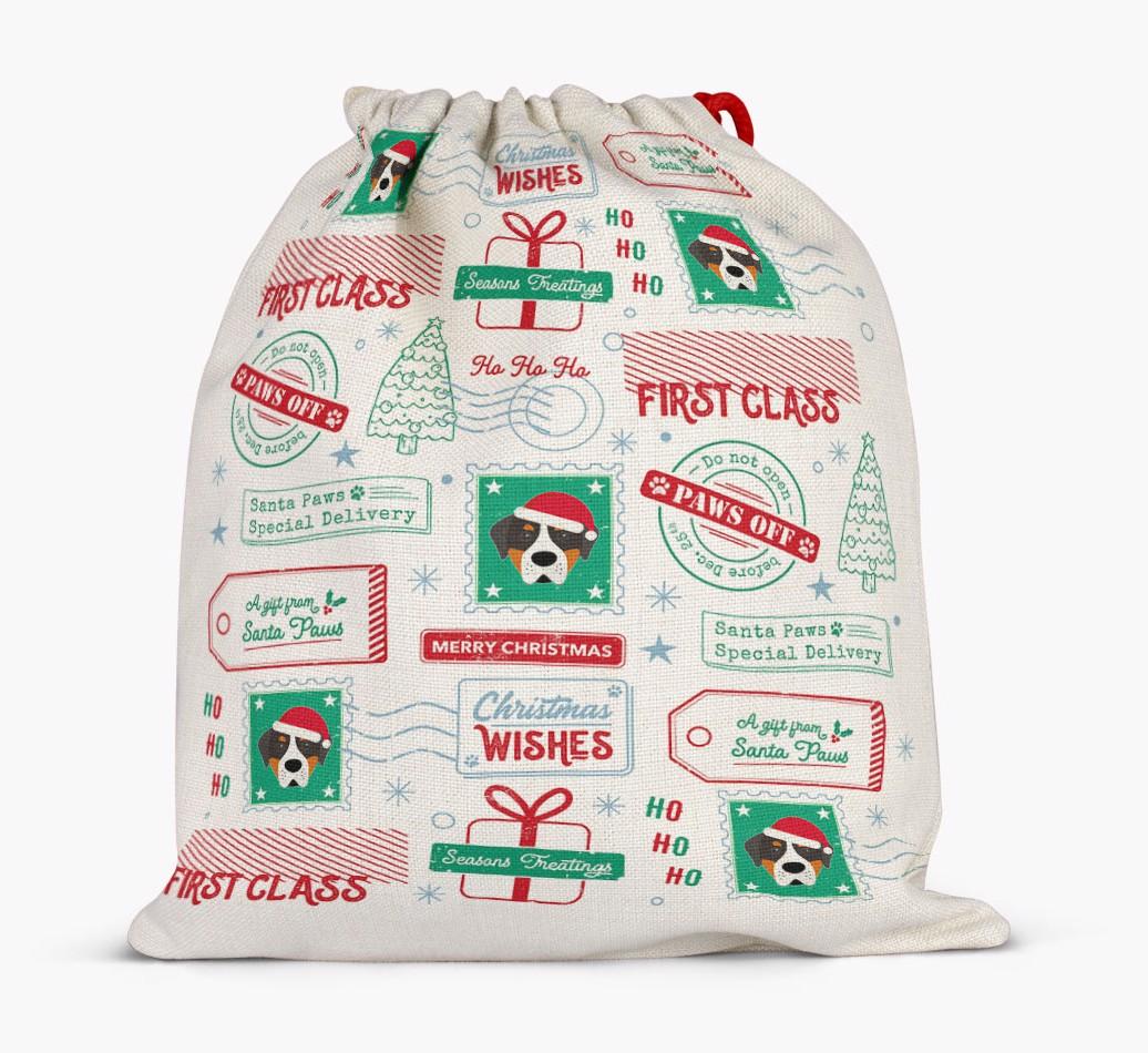 Christmas Rubber Stamps: Personalized {breedFullName} Santa Sack