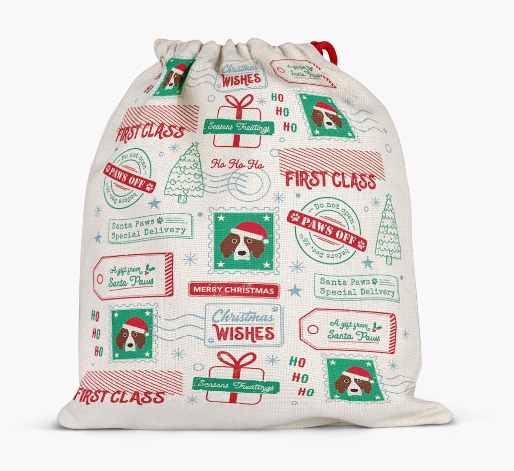 Christmas Rubber Stamps: Personalized {breedFullName} Santa Sack