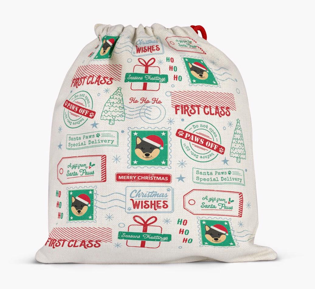 Christmas Rubber Stamps: Personalized {breedFullName} Santa Sack