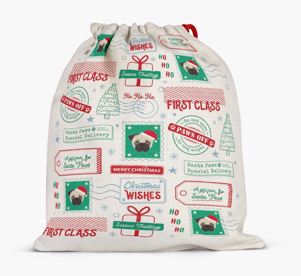 Christmas Rubber Stamps: Personalized {breedFullName} Santa Sack