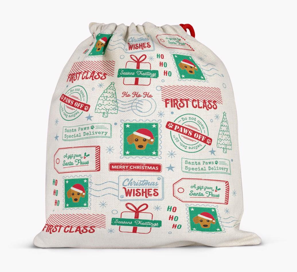 Christmas Rubber Stamps: Personalized {breedFullName} Santa Sack