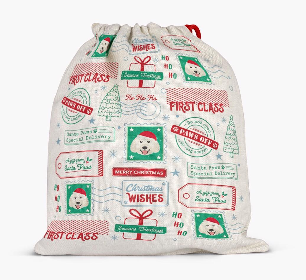 Christmas Rubber Stamps: Personalized {breedFullName} Santa Sack