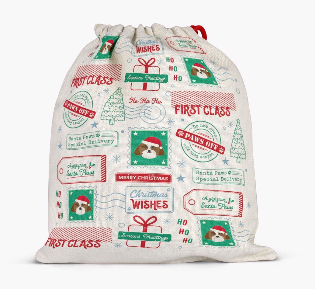Christmas Rubber Stamps: Personalized {breedFullName} Santa Sack