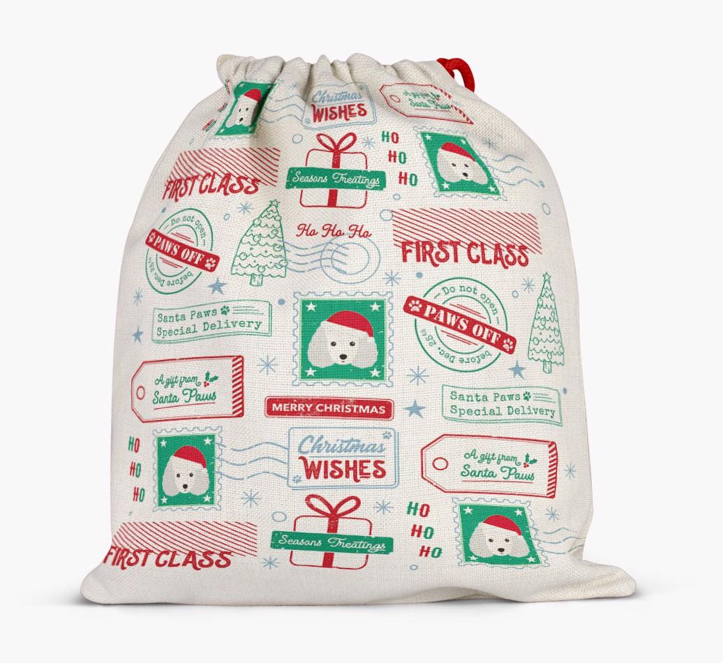 Christmas Rubber Stamps: Personalized {breedFullName} Santa Sack