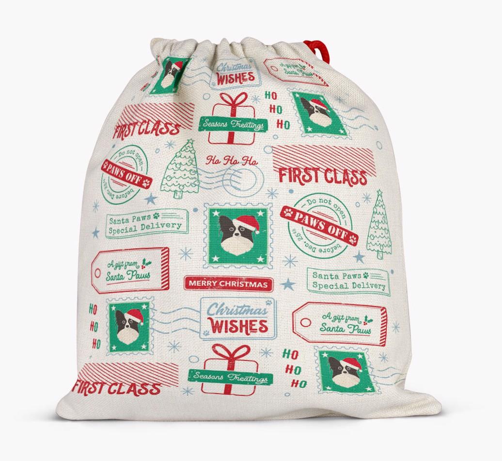 Christmas Rubber Stamps: Personalized {breedFullName} Santa Sack