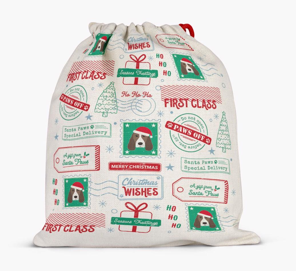 Christmas Rubber Stamps: Personalized {breedFullName} Santa Sack