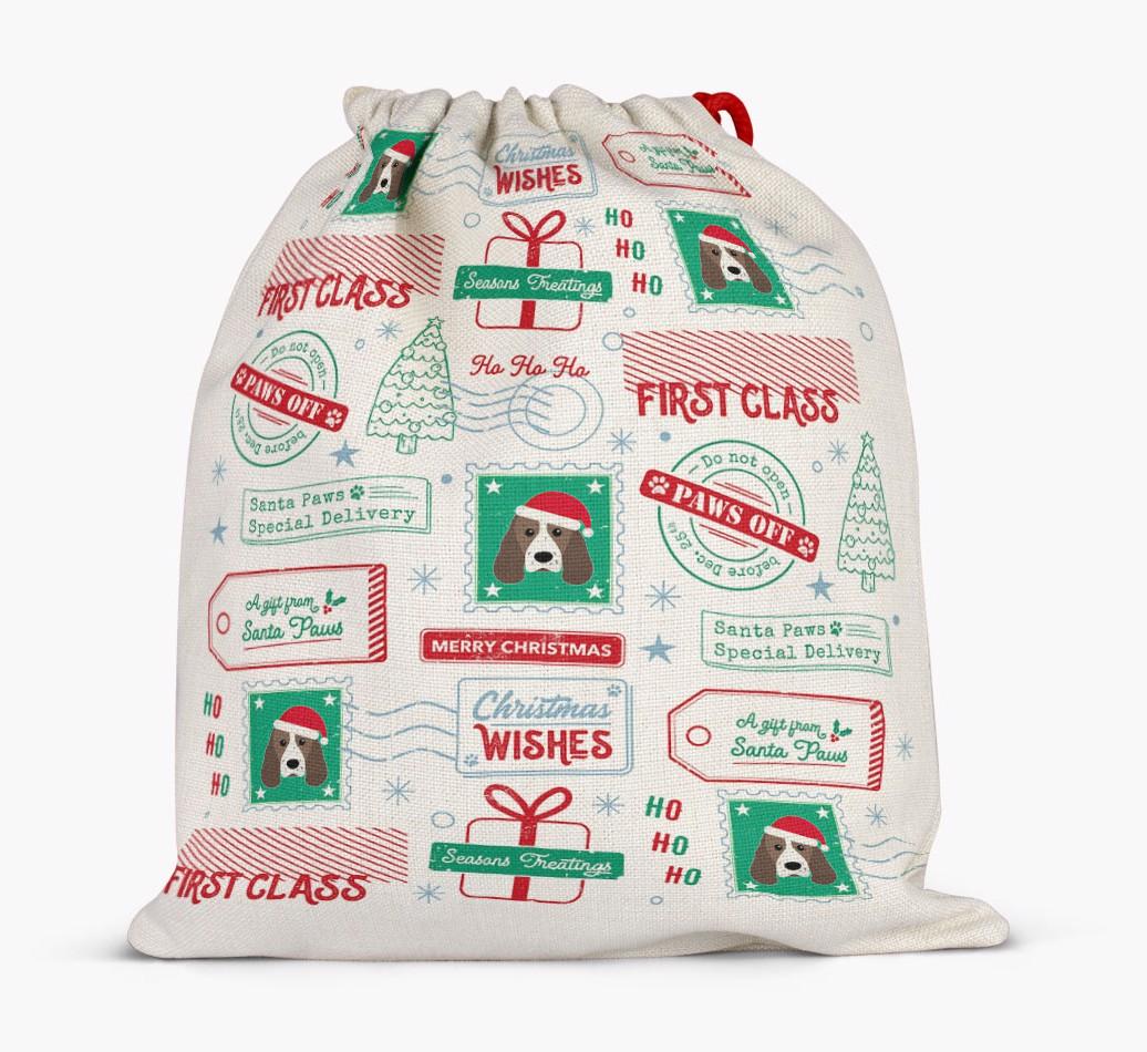 Christmas Rubber Stamps: Personalized {breedFullName} Santa Sack