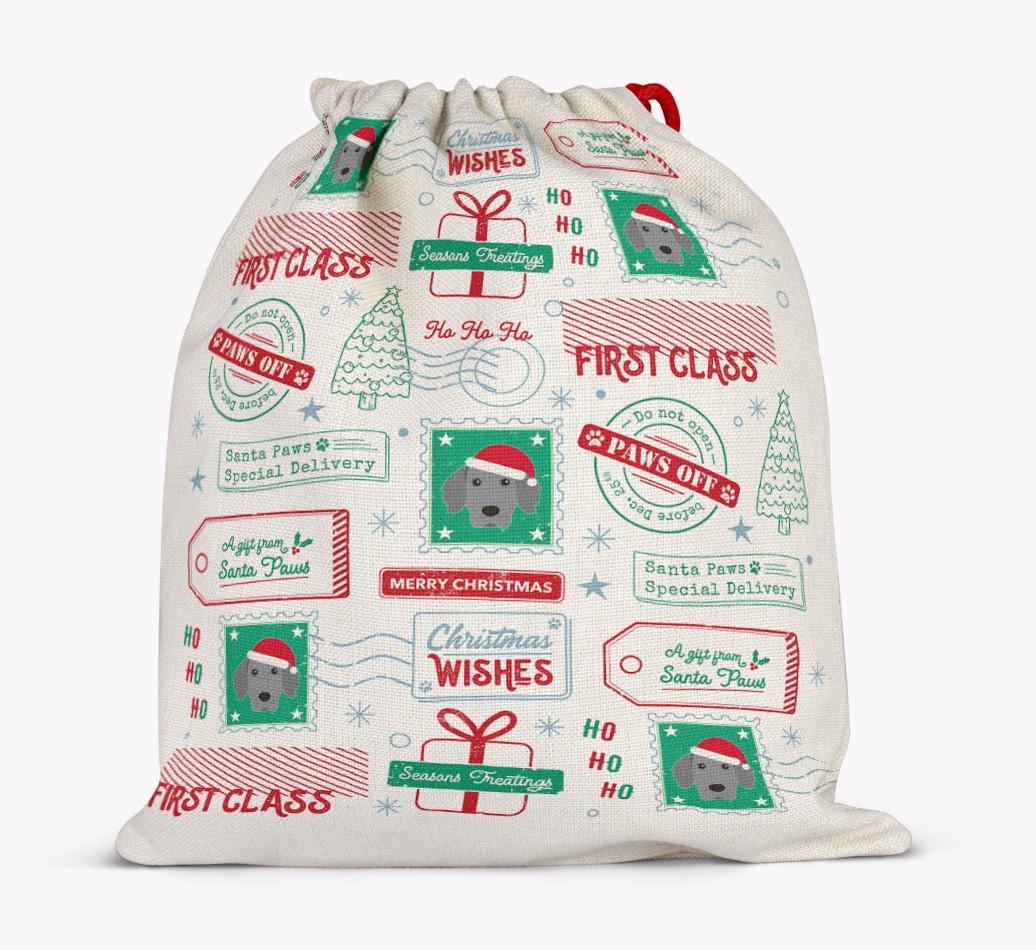 Christmas Rubber Stamps: Personalized {breedFullName} Santa Sack
