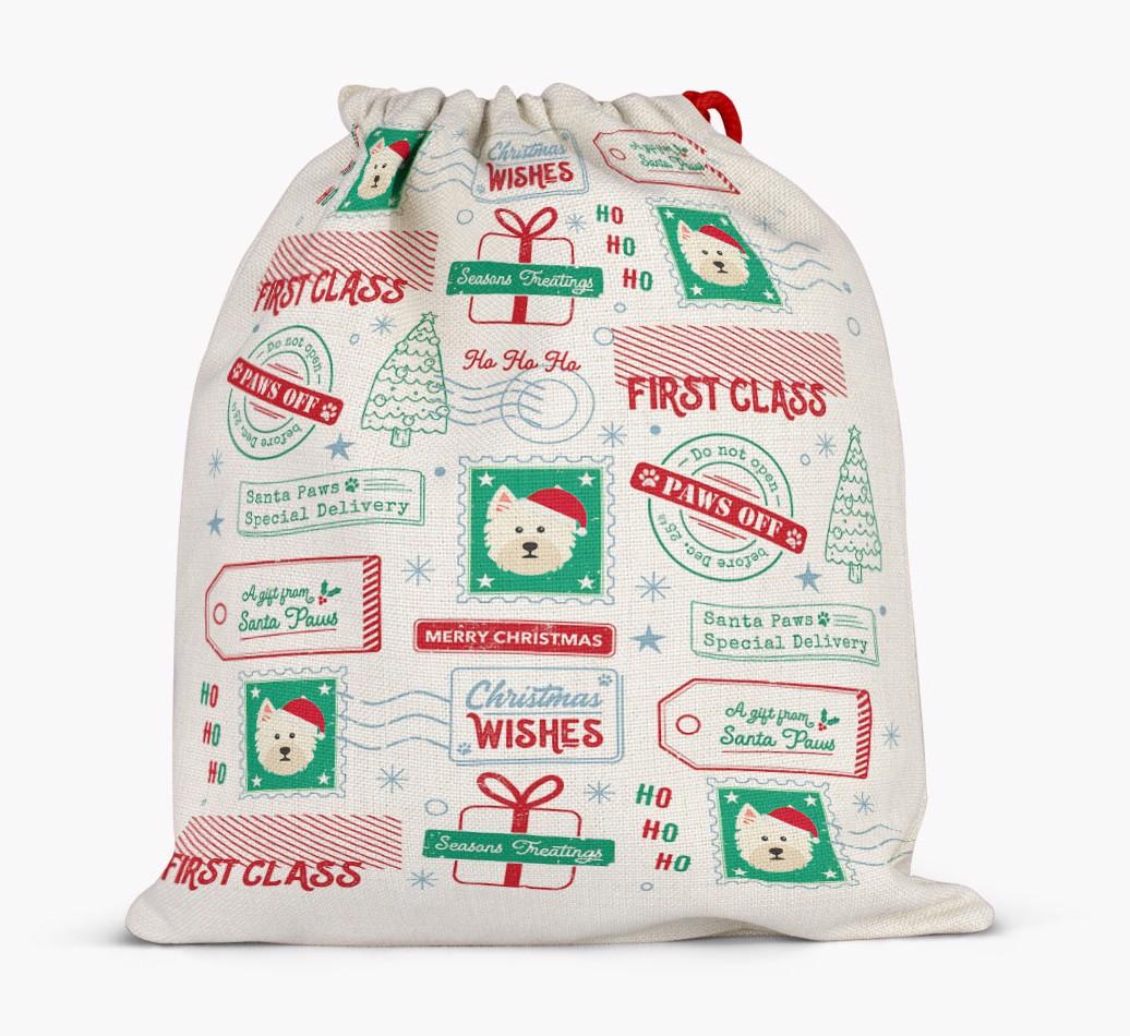 Christmas Rubber Stamps: Personalized {breedFullName} Santa Sack