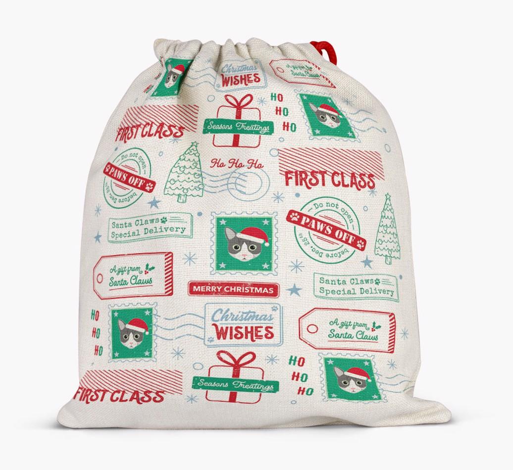 Christmas Rubber Stamps: Personalised {breedFullName} Santa Sack