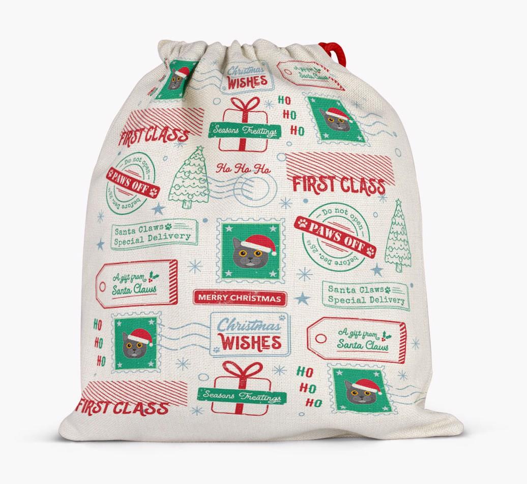 Christmas Rubber Stamps: Personalised {breedFullName} Santa Sack