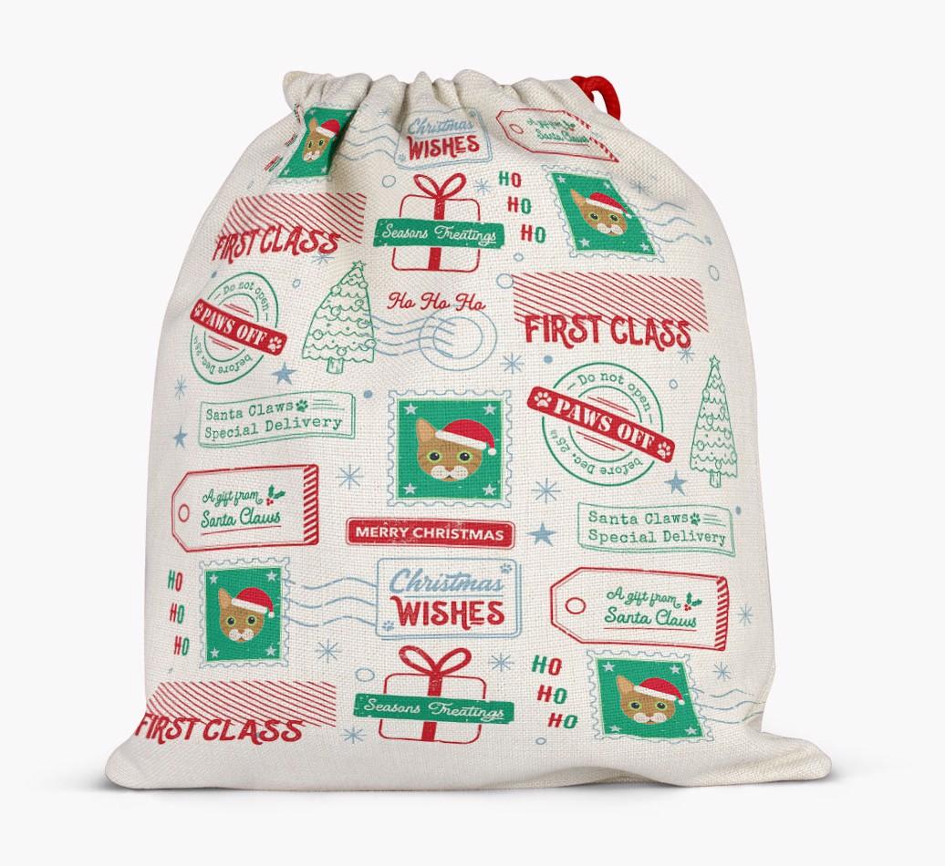 Christmas Rubber Stamps: Personalised {breedFullName} Santa Sack
