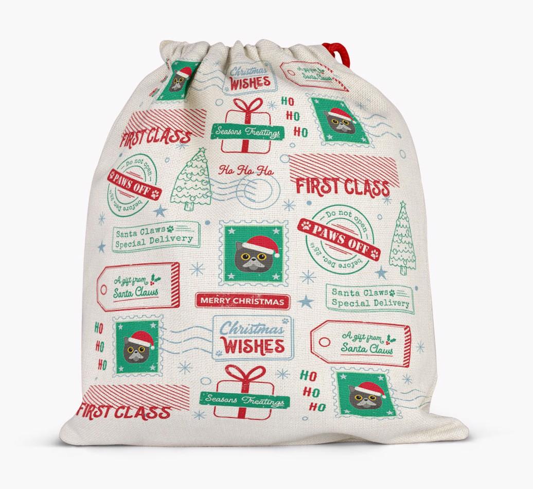Christmas Rubber Stamps: Personalised {breedFullName} Santa Sack