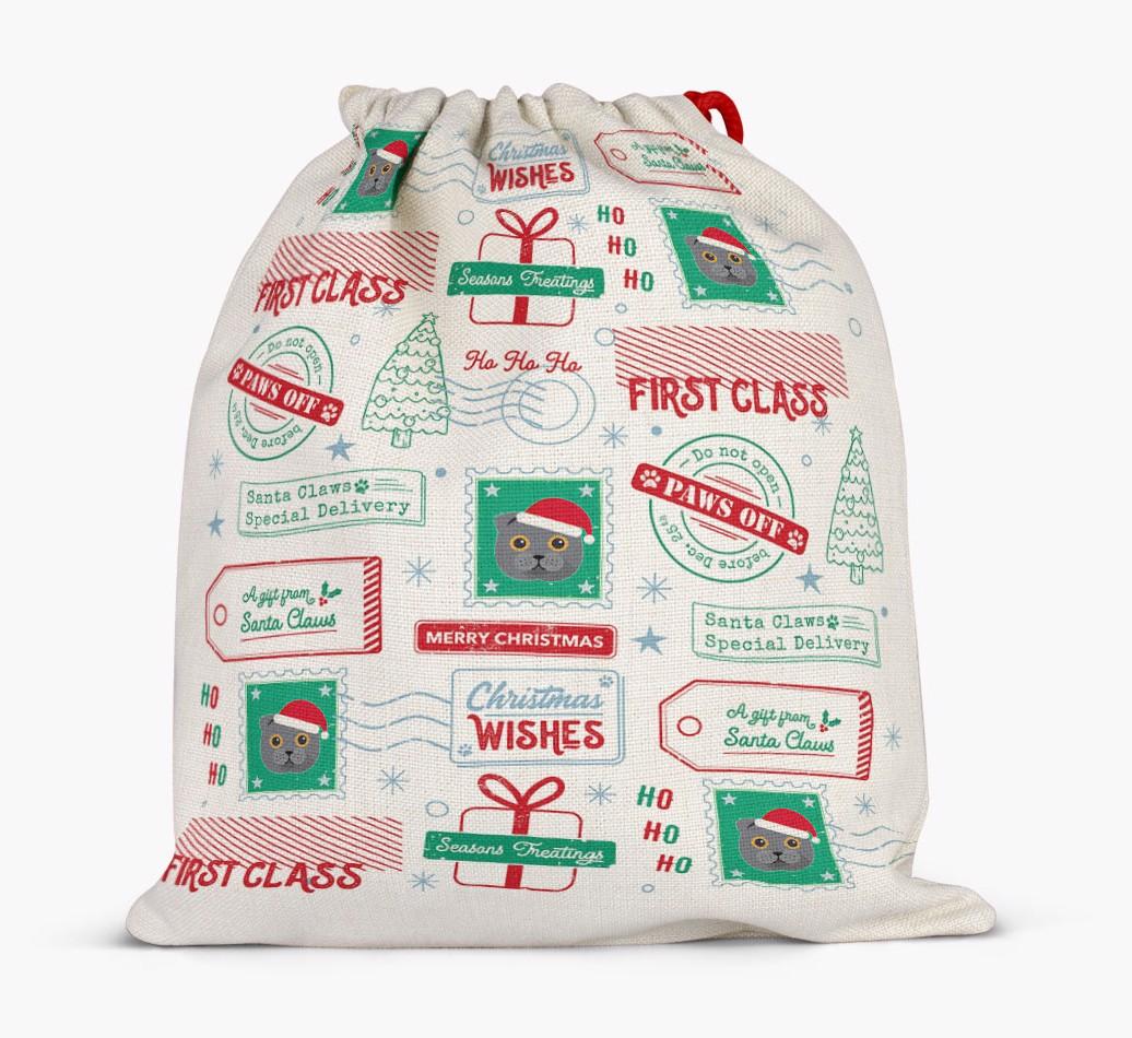Christmas Rubber Stamps: Personalised {breedFullName} Santa Sack
