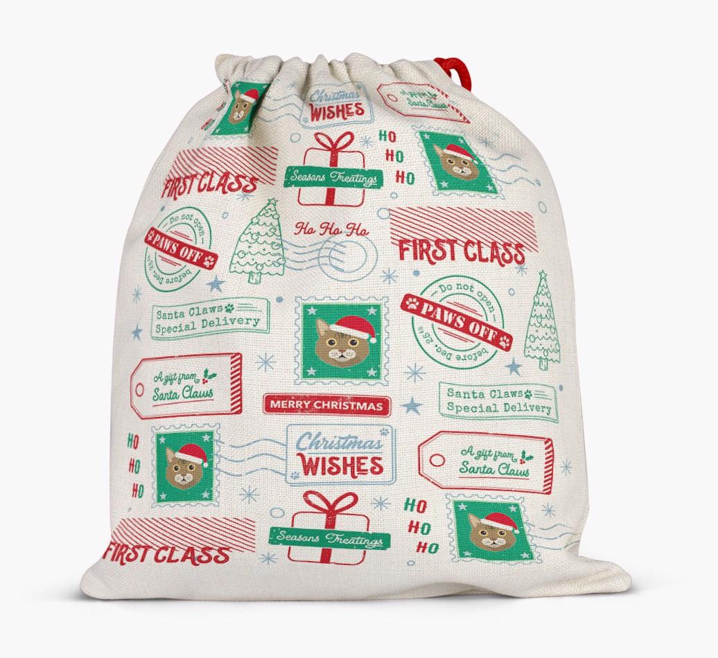 Christmas Rubber Stamps: Personalised {breedFullName} Santa Sack