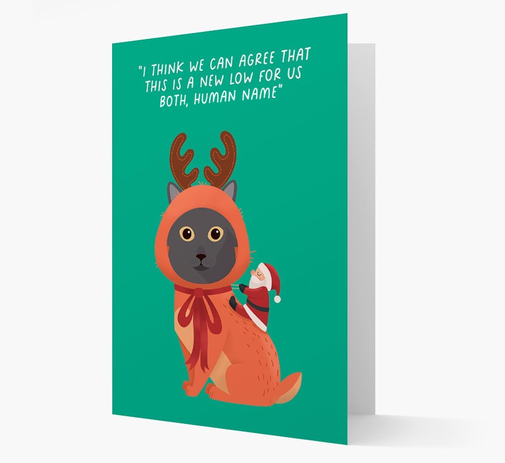 Reindeer Costume: Personalised {breedCommonName} Card