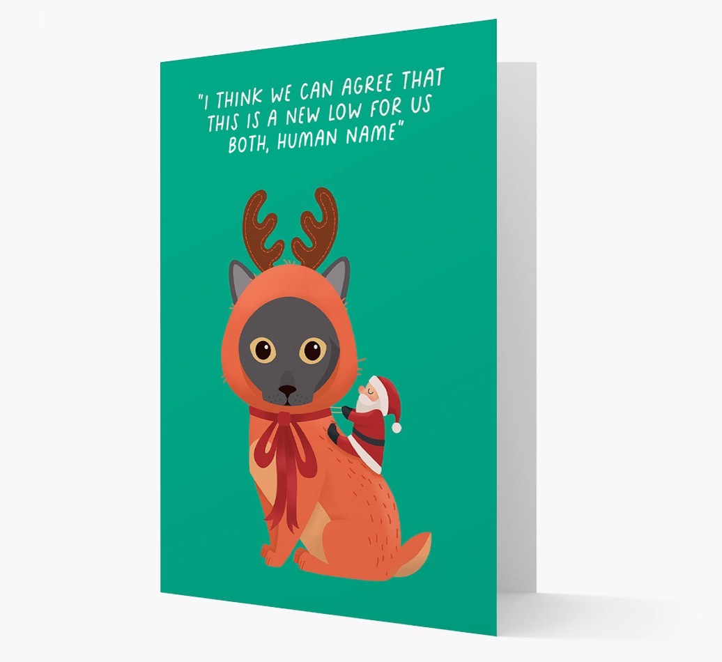 Reindeer Costume: Personalised {breedCommonName} Card