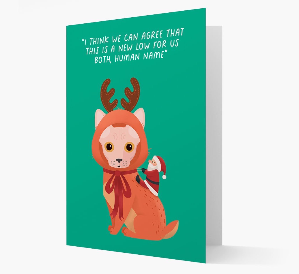 Reindeer Costume: Personalised {breedCommonName} Card