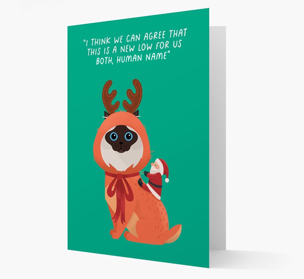 Reindeer Costume: Personalised {breedCommonName} Card