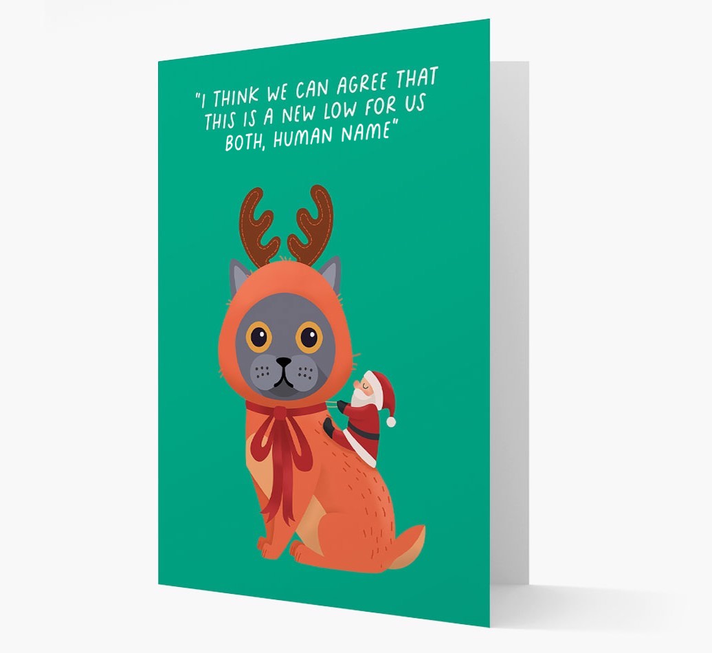 Reindeer Costume: Personalised {breedCommonName} Card