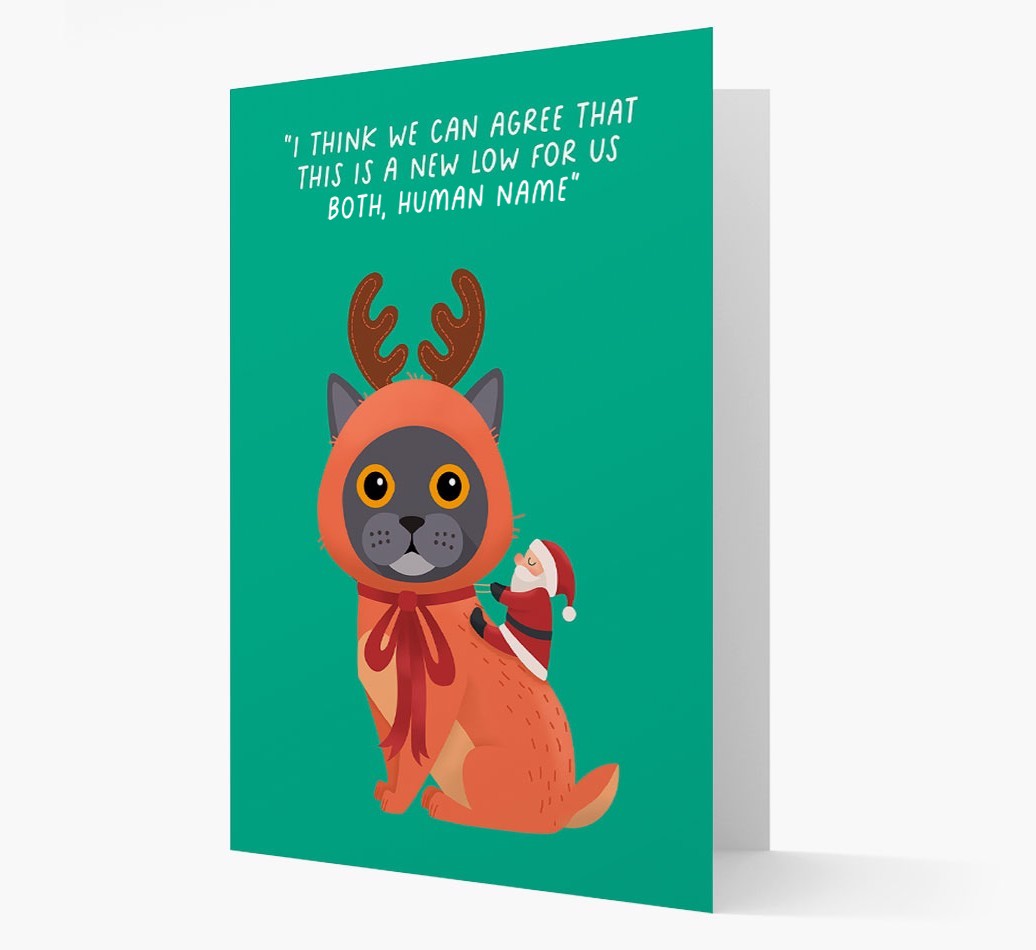 Reindeer Costume: Personalised {breedCommonName} Card