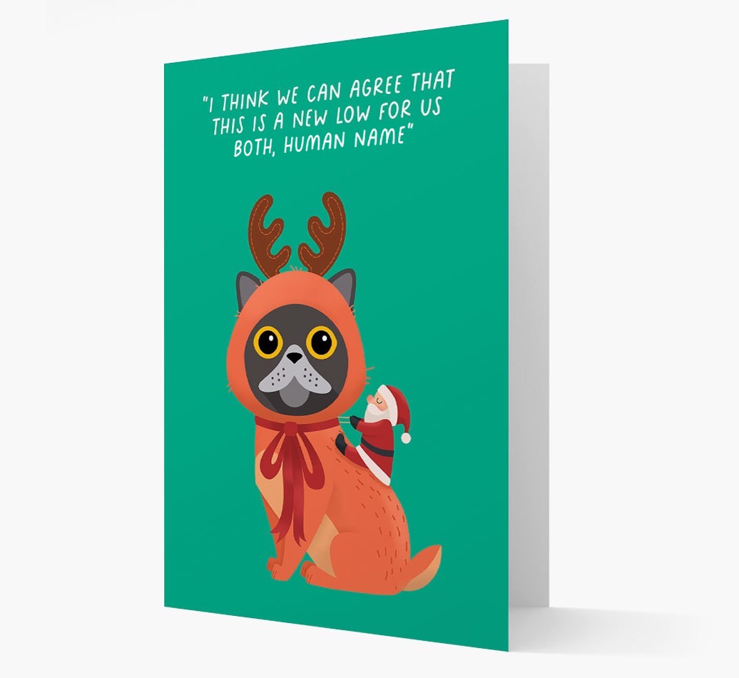 Reindeer Costume: Personalised {breedCommonName} Card