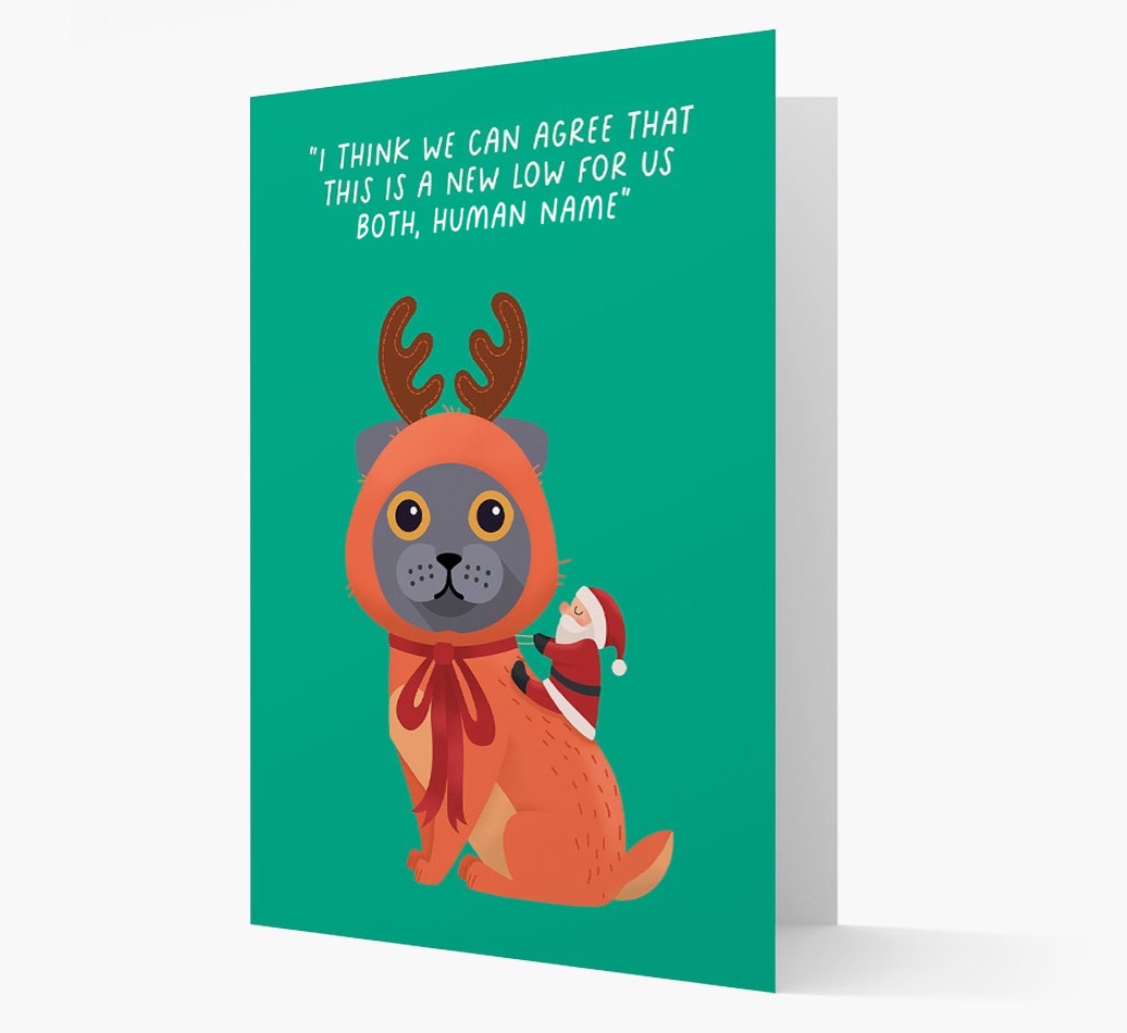 Reindeer Costume: Personalised {breedCommonName} Card