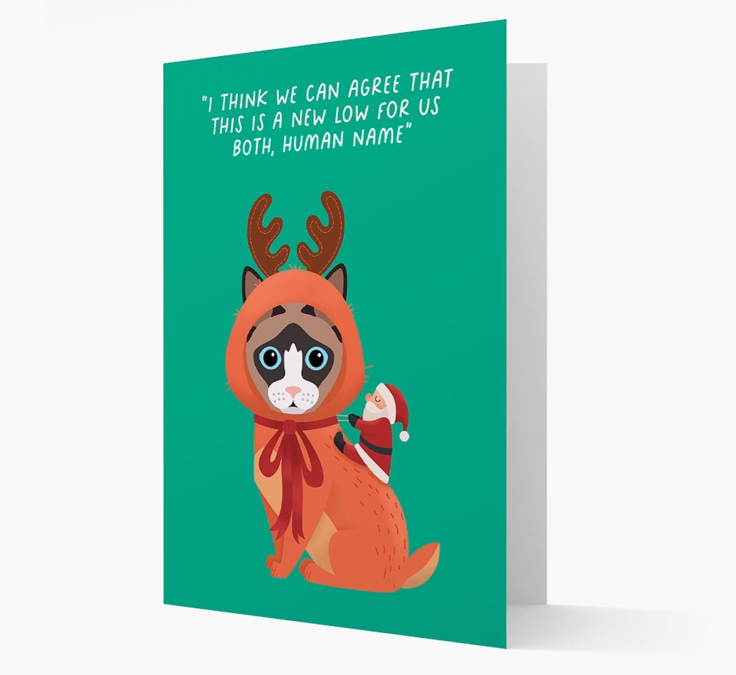 Reindeer Costume: Personalised {breedCommonName} Card