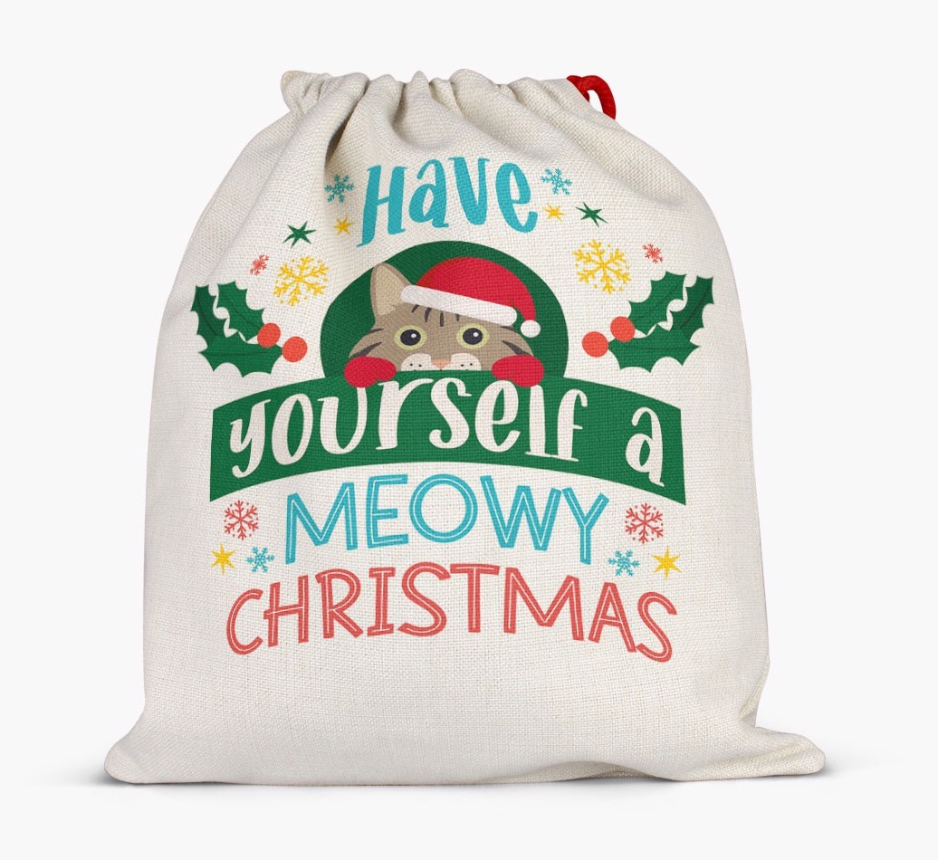 Have Yourself A Meowy Christmas: Personalised {breedFullName} Santa Sack