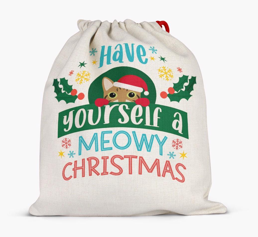 Have Yourself A Meowy Christmas: Personalised {breedFullName} Santa Sack
