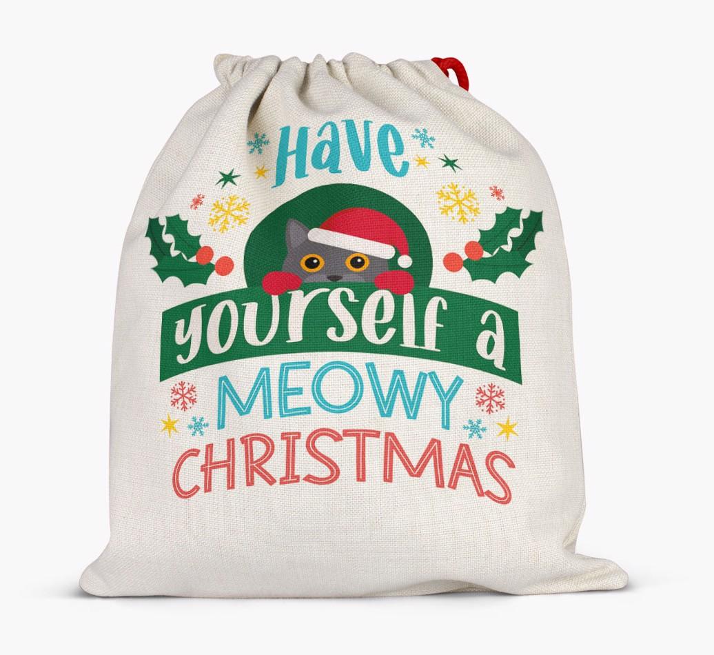 Have Yourself A Meowy Christmas: Personalised {breedFullName} Santa Sack