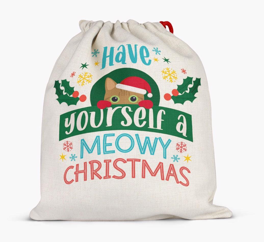 Have Yourself A Meowy Christmas: Personalised {breedFullName} Santa Sack