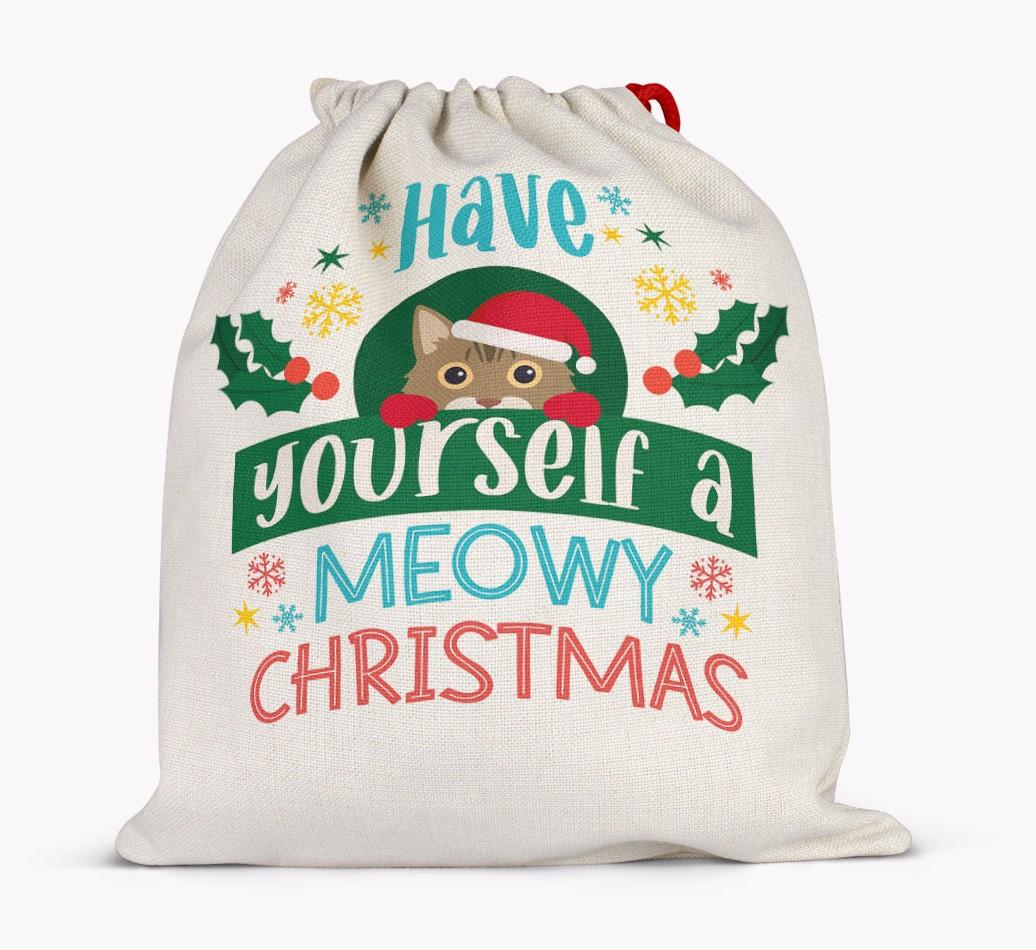 Have Yourself A Meowy Christmas: Personalised {breedFullName} Santa Sack